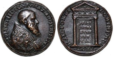 null JULES III (1550-1555) Bronze. 44mm. Par Giangacomo Bonzani. 1550. Même revers....