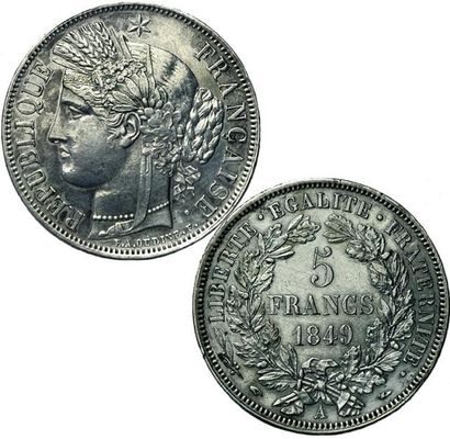 null IIe République. 5 Francs 1849 A. G.719. SUP