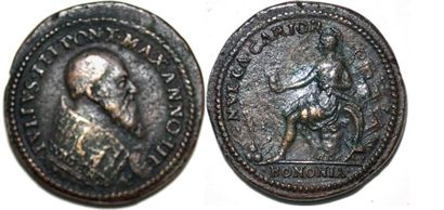 null JULES III (1550-1555) Bronze. 30mm. Par Alessandro Cesati. 1552. Souvenir de...