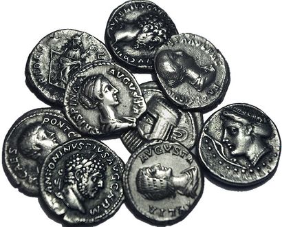null Grèce et Rome Antique: Ensemble de 9 monnaies: Drachme Parthes, drachme Grecque...
