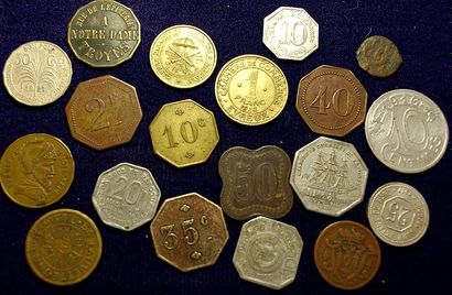 null Nécessités: 18 monnaies de nécessité France et colonies très variées, certaines...