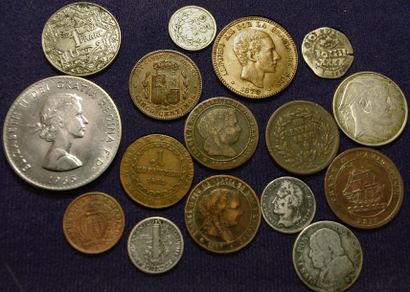 null Etrangères: 16 monnaies dont 3 en argent: Majorité 19e s., Espagne, Autriche,...