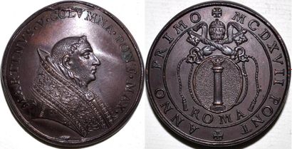 null MARTIN V (1417-1431) Bronze. 41mm. Restitution de Girolamo Paladino. Fin XVIe...