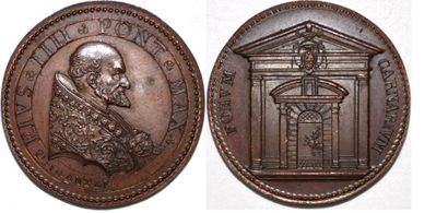 null PIE IV (1559-1565) Bronze. 34mm. Par Giovanni Antonio de Rossi. 1559. Refrappe...