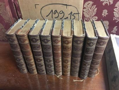 null LITTÉRATURE - LEMERRE : 9 volumes reliés ½ chagrin brun de la collection : Jack...