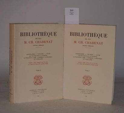 null CHADENAT (Charles) Bibliothèque de feu M. Ch. Chadenat, ancien libraire. Paris,...