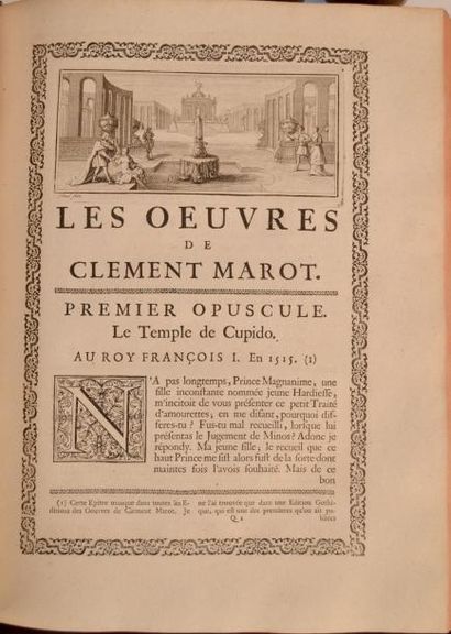 null MAROT (Clément) Oeuvres de Clément Marot valet-de-chambre de François I Roy...