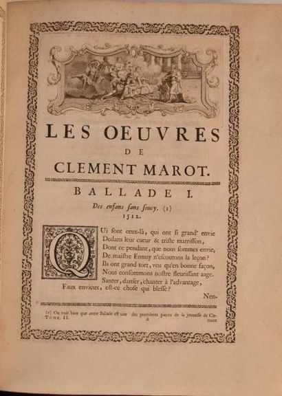 null MAROT (Clément) Oeuvres de Clément Marot valet-de-chambre de François I Roy...