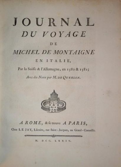 null MONTAIGNE (Michel Eyquem de) Journal du voyage en Italie par la Suisse & l'Allemagne,...