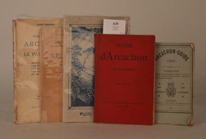 null [ARCACHON] Réunion de 5 ouvrages brochés et reliés : - Arcachon-guide 1882....