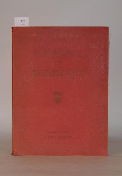 null LEUQUET (Paul) Images de Bordeaux. Caudéran, Leuquet, 1964.

In-folio en feuillet...