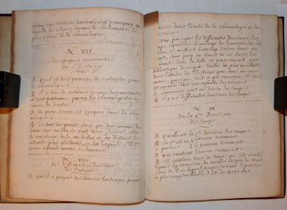 null RICHARD (Abbé) Manuscrit XVIIIe titré "éléments de chronologie" par l'abbé Richard,...
