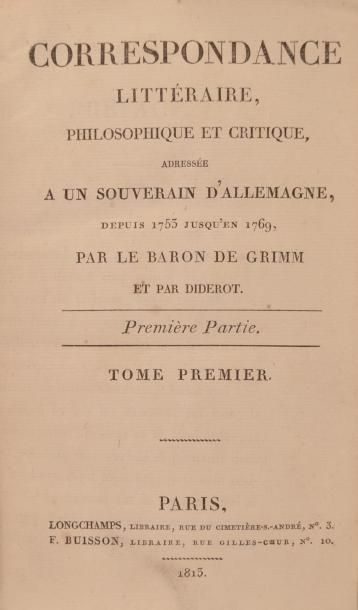 null GRIMM (Baron De) - DIDEROT (Denis) Correspondance Littéraire, Philosophique...