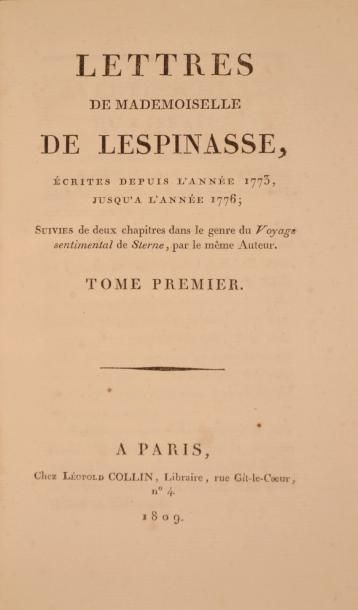 null LESPINASSE (Julie de) Lettres de mademoiselle de Lespinasse, écrites depuis...