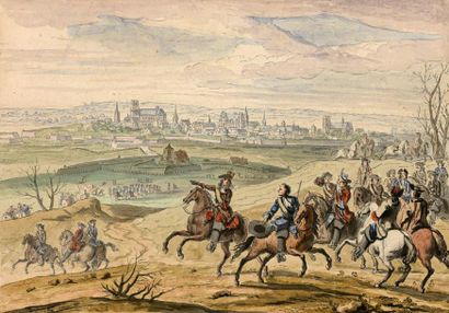 null D'APRÈS VAN DER MEULEN (1632-1690) 
Siège  de  Saint-Omer;  vue  du  coté  du...
