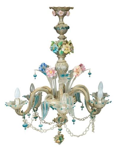 null Lustre en verre de Venise polychrome

XIXème siècle 

Haut. : 93 cm


