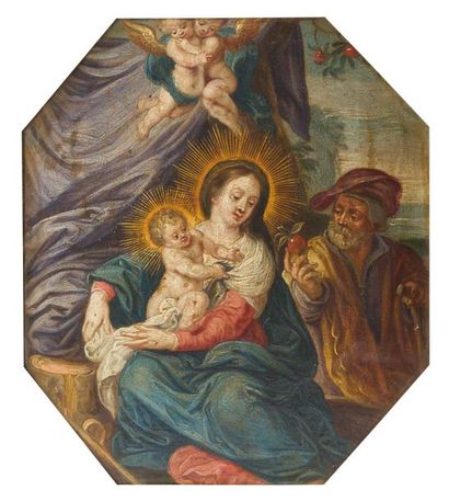 null ECOLE FLAMANDE VERS 1650

Berger offrant une pomme à la Vierge et à l'Enfant...