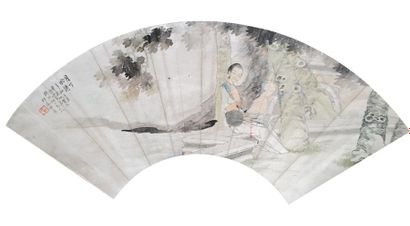 null Deux peintures d'éventails à l'encre et couleur sur papier

Chine, XIXème siècle

L'un...