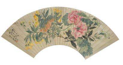 null Deux peintures d'éventails à l'encre et couleur sur papier

Chine, XIXème siècle

L'un...