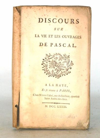 null PASCAL - [BOSSU (Charles, abbé)]

Discours sur la vie et les ouvrages de Pascal....
