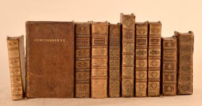 null BIBLES

Réunion de 10 volumes reliés des XVIIe et XVIIIe siècles qui sont des...