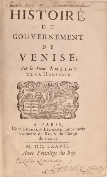 null AMELOT DE LA HOUSSAYE (Abraham-Nicolas)

Histoire du gouvernement de Venise....