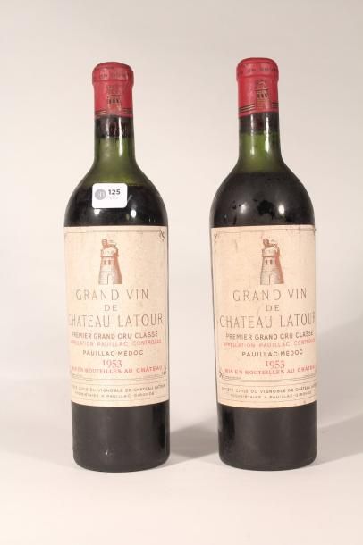 null Château Latour 1953 

Pauillac (rouge) - 2 blles 1 blle juste 

plus une légèrement...