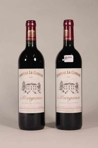 null 274 

Château La Gurgue 2000 

Margaux (rouge) - 2 blles 