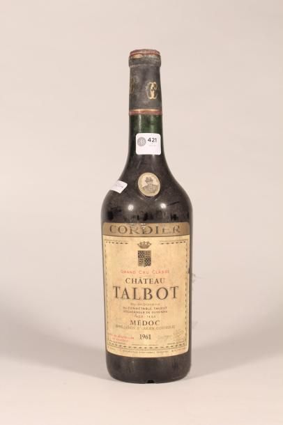 null 421 

Château Talbot 1961 

Saint Julien (rouge) - 1 blle bien, étiquette s...
