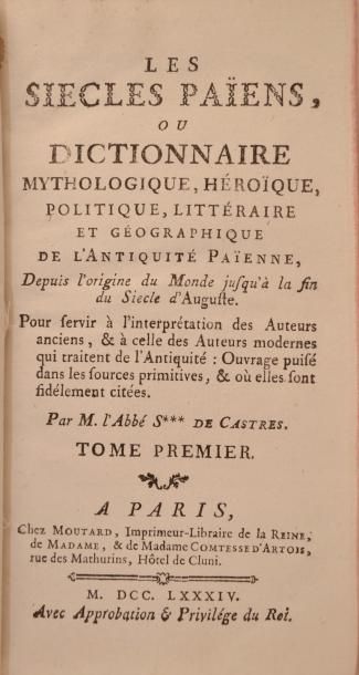 null Religion

SABATIER de CASTRES (Antoine, abbé)

Les siècles païens, ou dictionnaire...