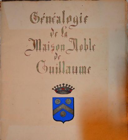 null GÉNÉALOGIE

Généalogie de la maison noble de Guillaume.

20 feuillets manuscrits...