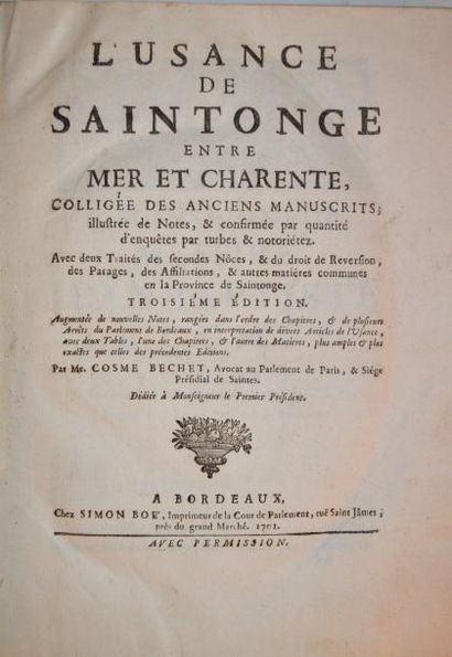 null Saintonge - Charente-Maritime

GOSME BECHET

L'usance de Saintonge entre mer...
