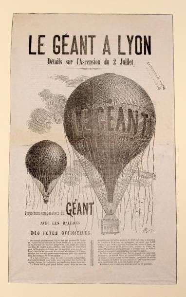 null AÉROSTATION

Affichette annoncant l'ascension du Géant ; Lyon le 2 juillet 1784,...