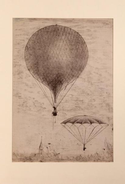 null AÉROSTATION

Affiche lithographiée pour le ballon ‘Le Pilote’, signée Gray,...