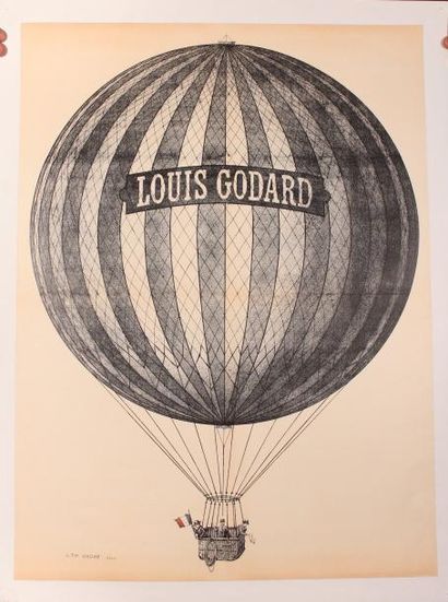null GODARD - AÉROSTATION

Louis GODARD : affiche lithographique vers 1866.

Entoilée,...