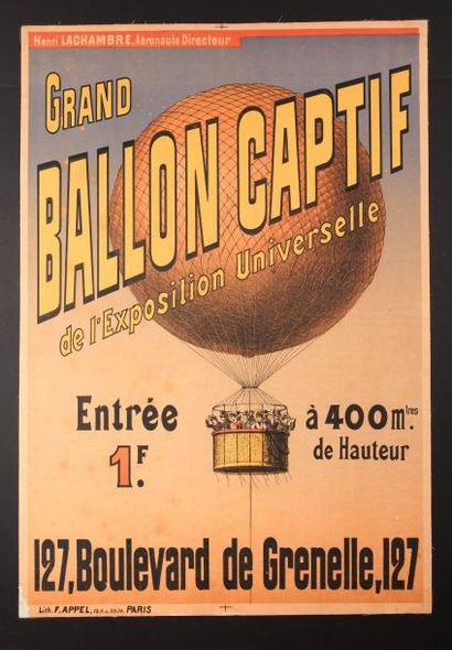 null LACHAMBRE (Henri) - AÉROSTATION

Affiche lithographique pour le grand Ballon...