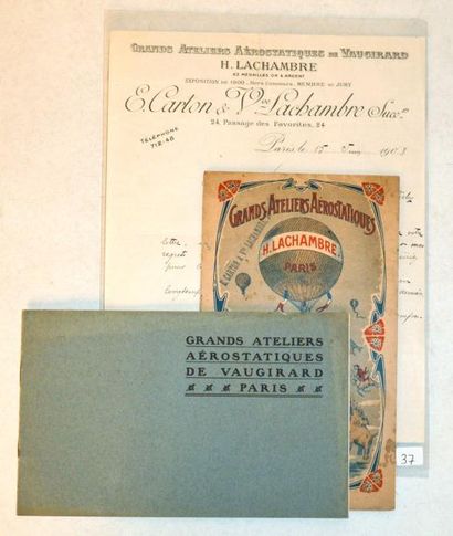 null GRANDS ATELIERS AÉROSTATIQUES DE VAUGIRARD H. LACHAMBRE

Une lettre autographe...