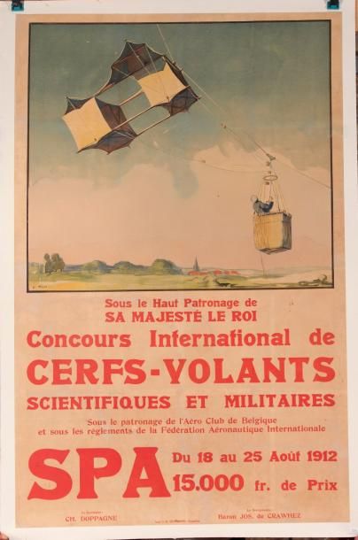 null CONCOURS INTERNATIONAL DE CERFS VOLANTS (SPA, 18-25 août 1912)

Affiche lithographique...