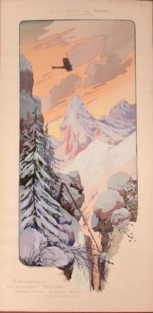 null DEUXIÈME TRAVERSÉE DES ALPES (23 janvier 1913)

Lithographie rehaussée à la...