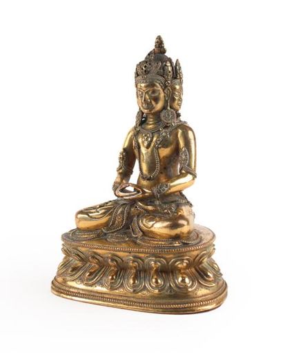 null Statuette de Vairocana en bronze doré

Sino-tibétain, XVIIe / XVIIIe siècle

Représenté...