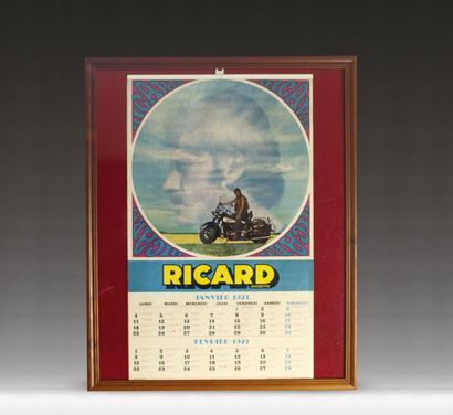 null 1 Calendrier RICARD 1971 complet (sous verre)