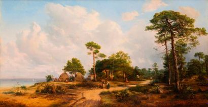 null Edouard de GERNON (1811-1878)

La forêt d’Arcachon avec des cabanes de pêcheurs,...