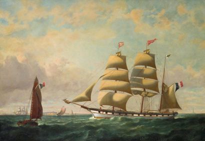 null Jules GENESTE (Libourne 1826-Castillon 1889)

Trois-mâts barque au large du...