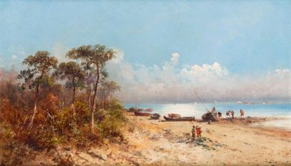 null Emile GODCHAUX (Bordeaux 1860-1938)

Coucher de soleil sur le Bassin.

Huile...