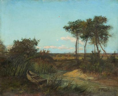 null Hippolyte PRADELLES (1824-1913)

Berger landais, 1872.

Huile sur toile, signée...