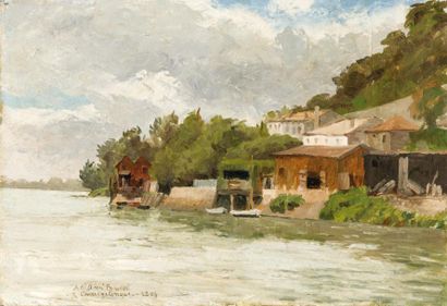 null Raphaël COURREGELONGUE (1877-1959)

Bords de Garonne, 1904.

Huile sur toile,...