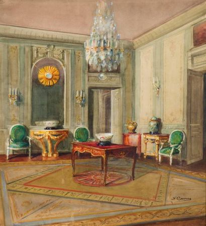 null Félix CARME (1863-1938)

Salon (Hôtel G. Guestier, Bordeaux).

Aquarelle, signée...
