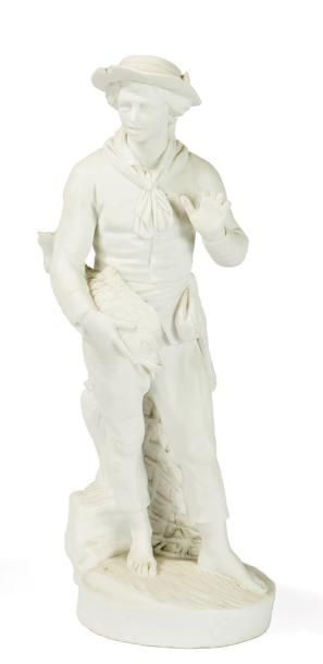 null Statuette en biscuit de porcelaine de Paris de la fin du XVIIIème siècle représentant...