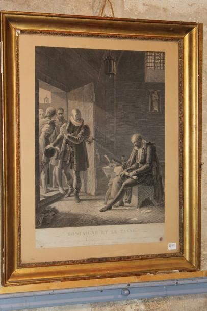 null D'après DUCIS, "Montaigne et Le Tasse", gravure en noir XVIIIème siècle. Dim....