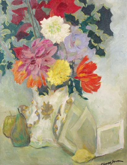 null CLEMENT-SERVEAU (1886-1972)

Bouquet, poires et citronHuile sur toile, signée...